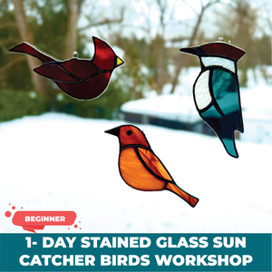 1-Day Beginner Stained Glass Sun Catcher Birds Workshops